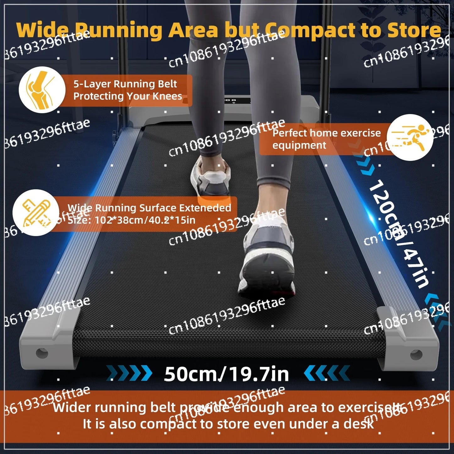 Home Walking Pad Foldable Under Desk Walking Pad Pro Treadmill Curved Portable Treadmills Machine for Home with Telecontrol