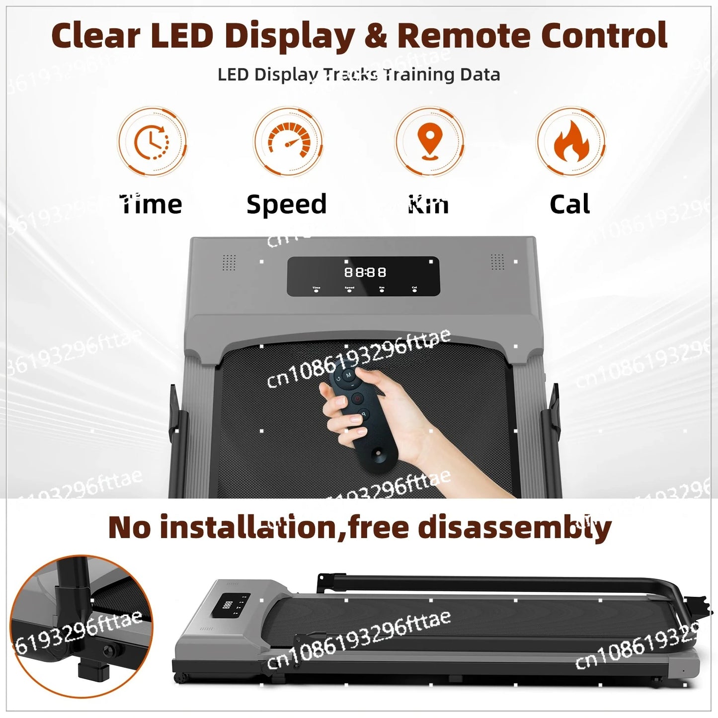 Home Walking Pad Foldable Under Desk Walking Pad Pro Treadmill Curved Portable Treadmills Machine for Home with Telecontrol